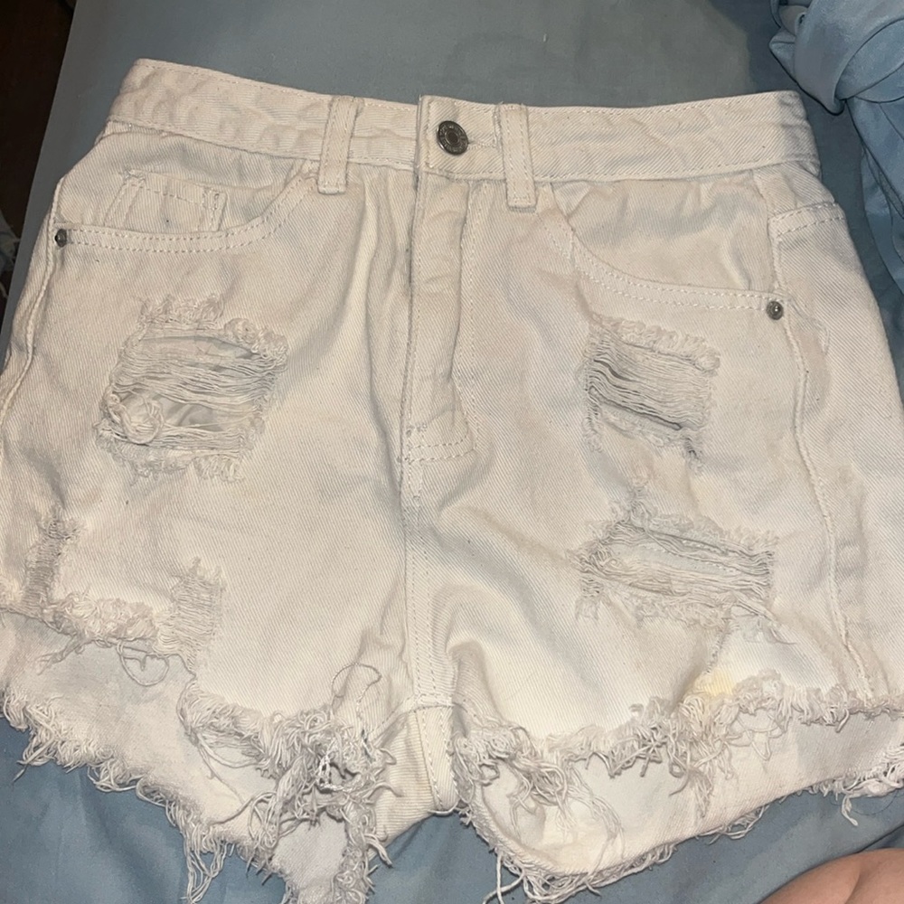 White denim shorts